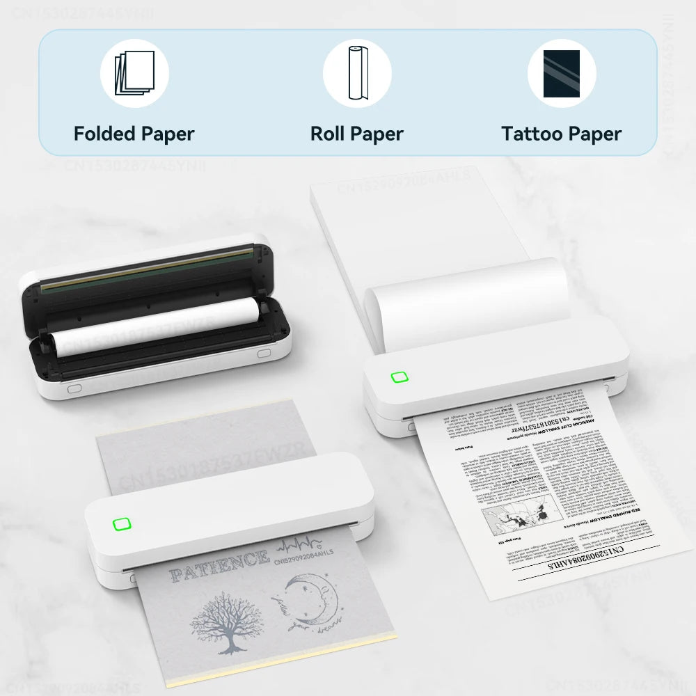 Portable A4 Thermal Printer D210 Wireless Tattoo Stencil Printer Bluetooth PDF Word Document A4 Tattoo Paper Printing Machine