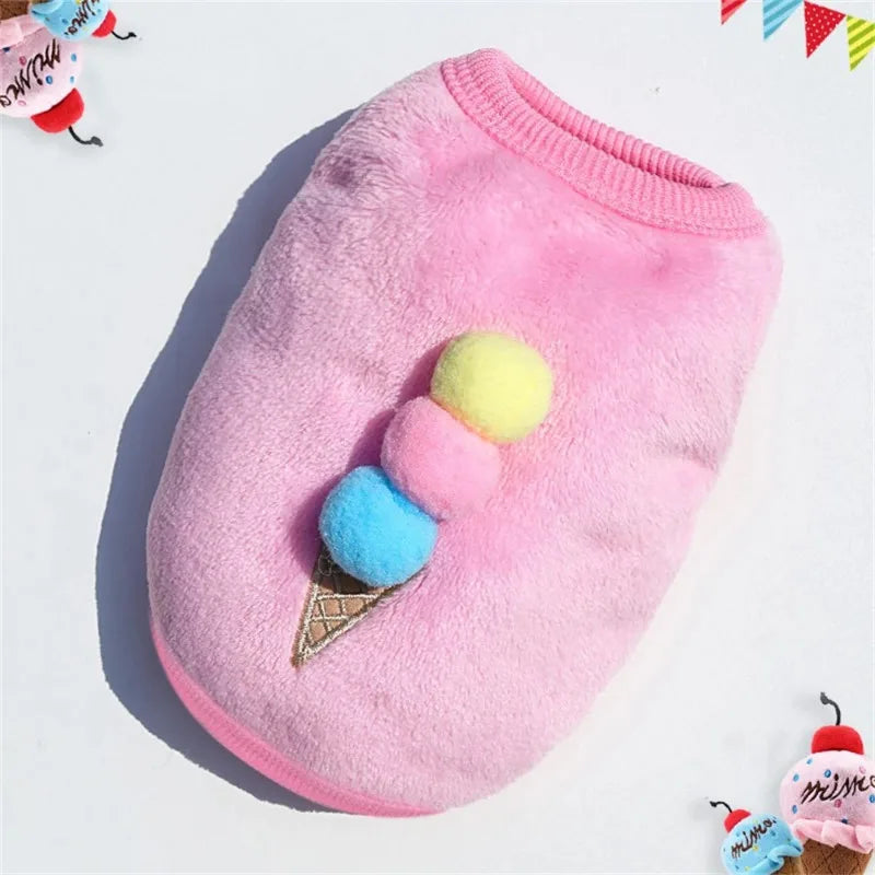 Cartoon Fleece Cat Clothes Autumn Winter Warm Coat Jacket For Pet Dogs Puppy Cats Sweater Clothing Soft Kitten Costumes Products