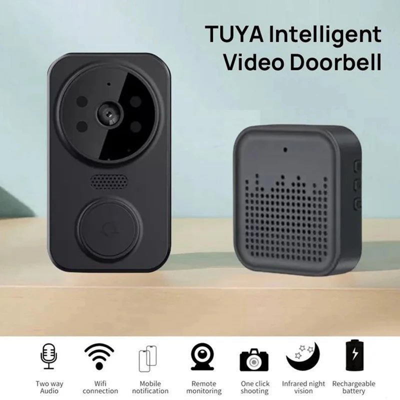 Tuya Smart Home Doorbell Camera WIFI Wireless Doorbell DC AC Battery Powered Camera Bell Smart Life Doorbell Camera