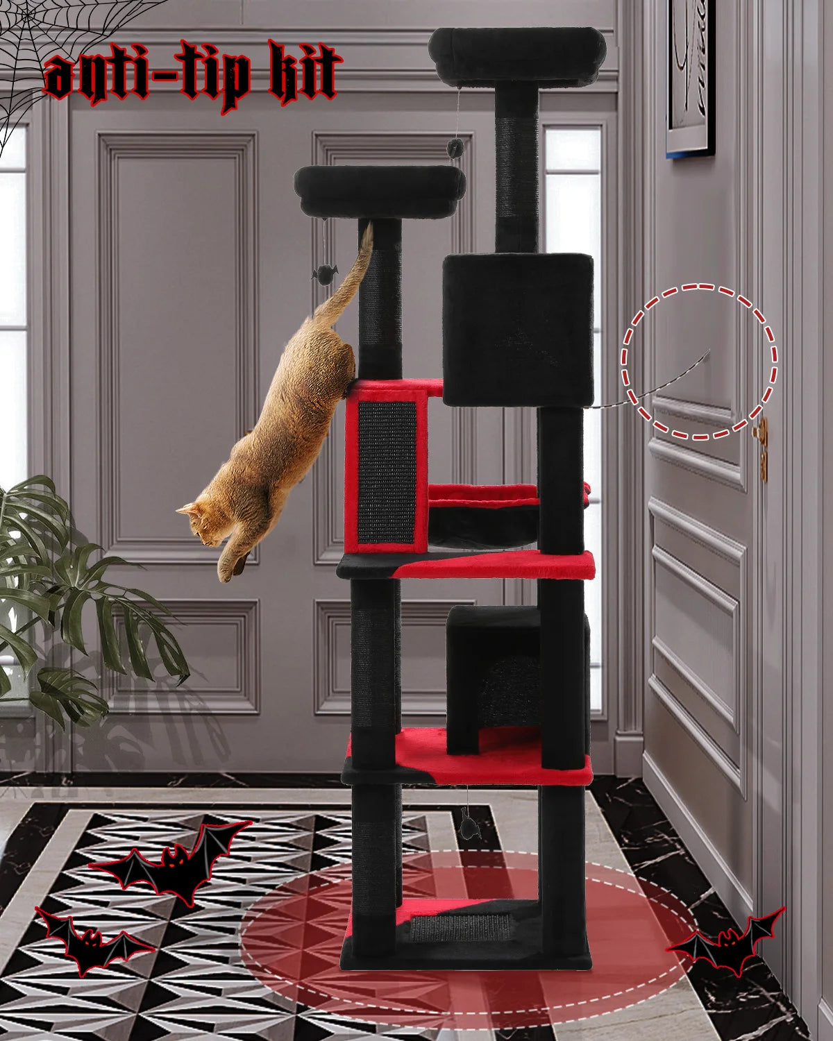 Multi-Level Cat Tree Cat Condo Scratching post for Kitten Furniture Large Cat Tower Cat Scrapers Cat Accessories Pet Cat Toys