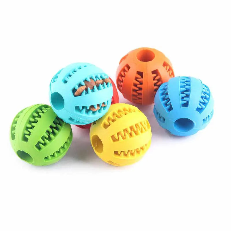 5cm Natural Rubber Pet Dog Toys Dog Chew Toys Tooth Cleaning Treat Ball Extra-tough Interactive Elasticity Ball for Pet Products