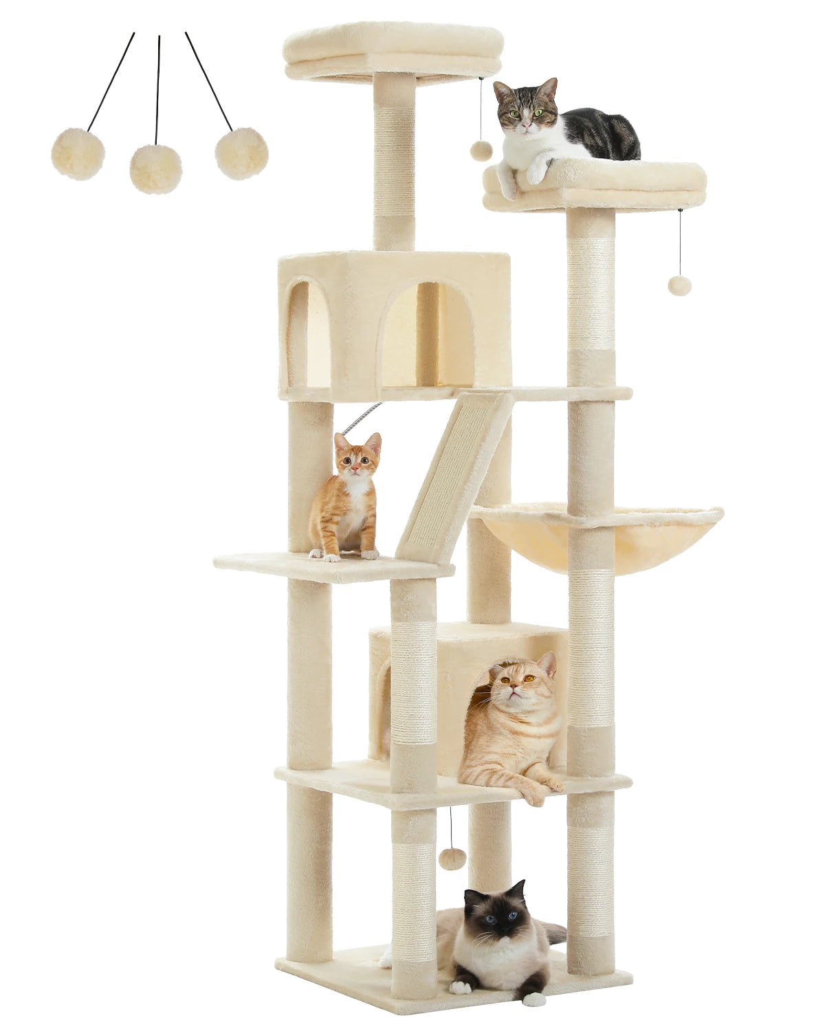 Multi-Level Cat Tree Cat Condo Scratching post for Kitten Furniture Large Cat Tower Cat Scrapers Cat Accessories Pet Cat Toys