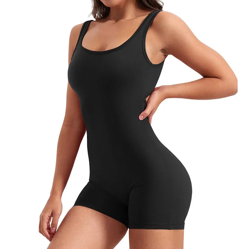 Women Bodysuit Female Yoga Sport Sets Sleeveless Backless Sexy High Waist Leggings One Piece Fitness Jumsuits Sportswear