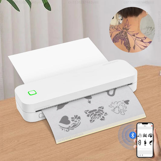 Inkless A4 Thermal Printer Portable Wireless Bluetooth Tattoo Stencil Printer A4 Paper PDF Excel Document Picture Print Machine