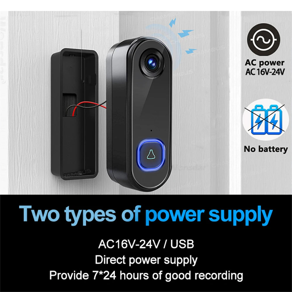 Wireless Doorbell WiFi 1080P Camera Security Door Bell Video Intercom Smart Home Monitor Night Vision Waterproof Alexa