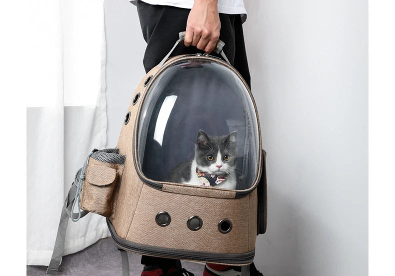 Cat Carrier Kitten Backpack Space Capsule Bubble Breathable Portable Pet Bag Dog for Travel and Hiking