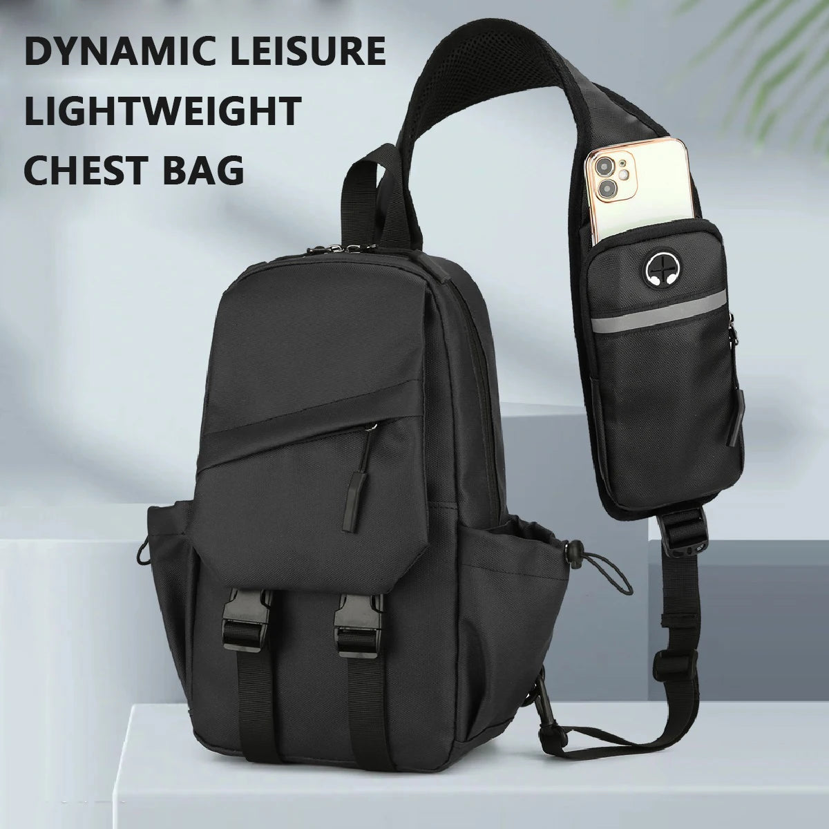 Men's essential chest bag, motorcycle, outdoor hiking, camping, fishing, leisure single shoulder sling bag