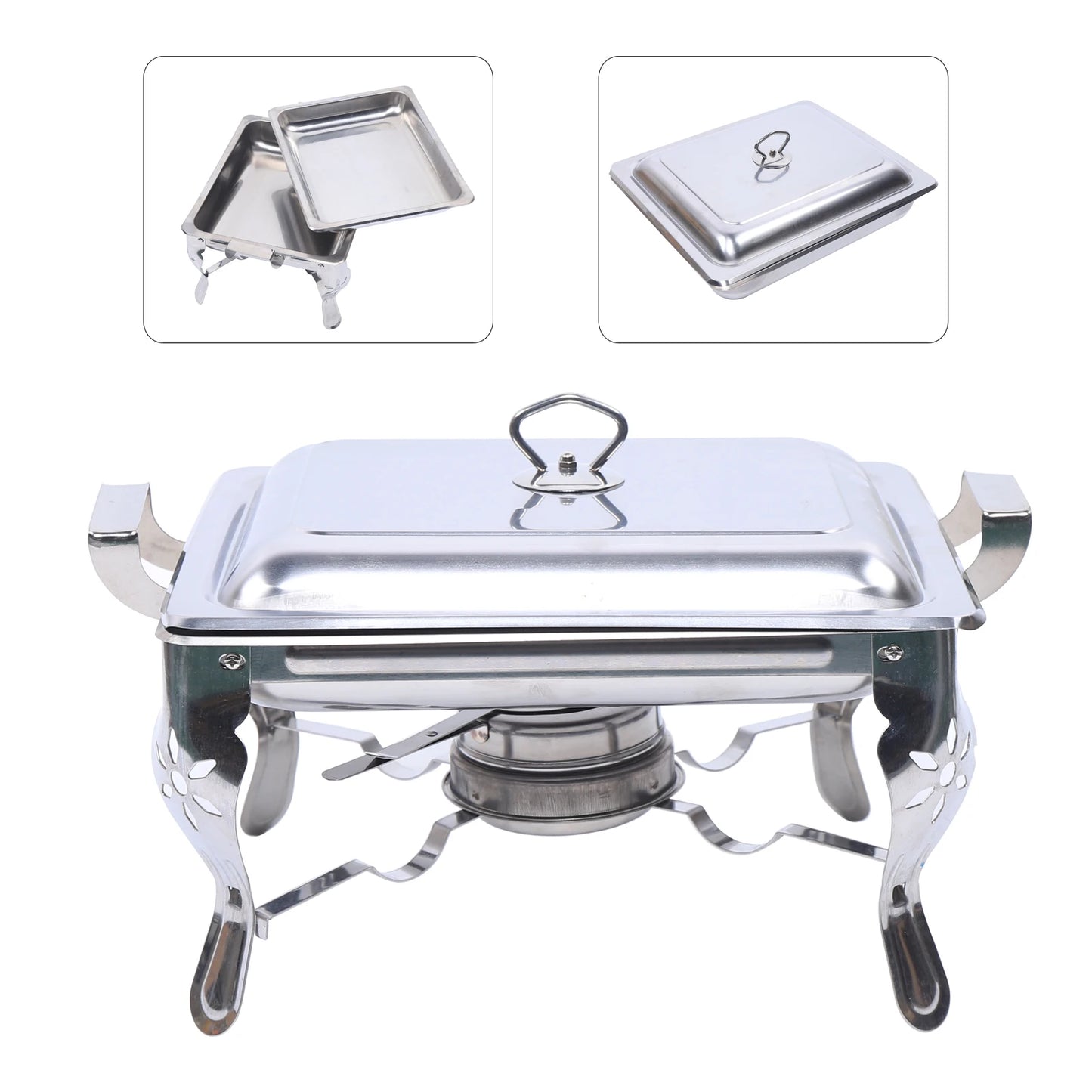 6L Food Warmer Chafing Dish Holding Containers Heat Containers