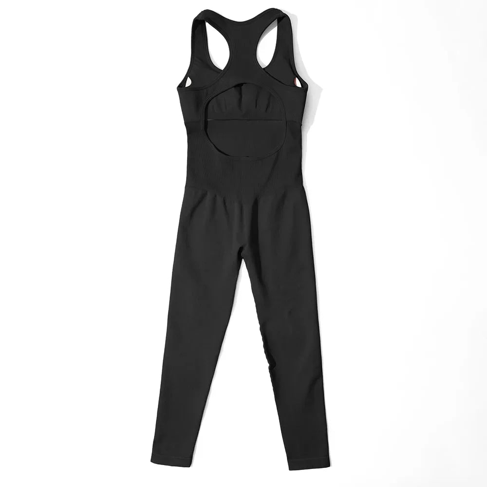 One Piece Outfit Sleeveless Bodysuit Women Sportswear Streetwear Sexy Bodycon Rompers Square Neck Basic Black Women's Clothing