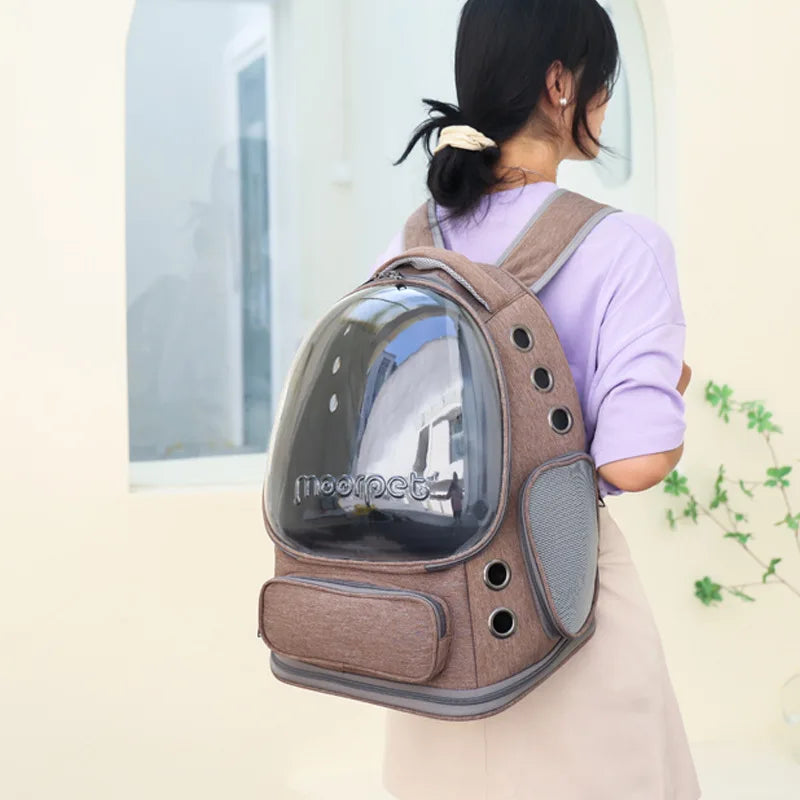 Cat Carrying Bag Space Pet Backpack Breathable Portable Transparent Backpack Puppy Dog Transport Carrier Space Capsule Bag Pets