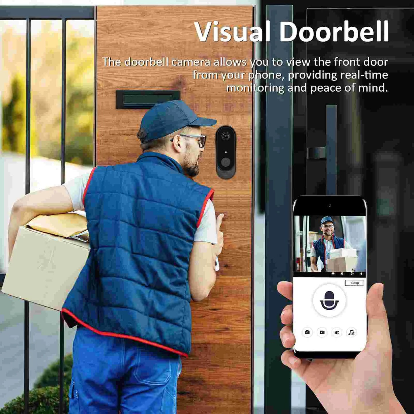 Smart Doorbell Camera Wireless Chime Video Ringer Cameras Low Power Consumption