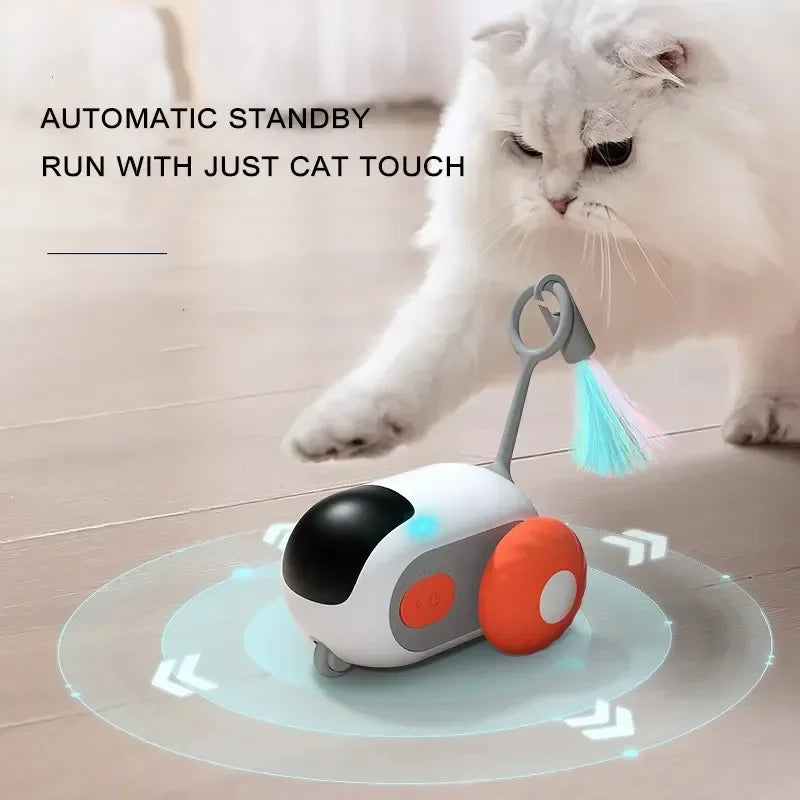 Remote Smart Cat Toys Remote Control Interactive Cat Car Toy USB Charging Automatic Self-moving Teasing Cat Stick Pet Supplies