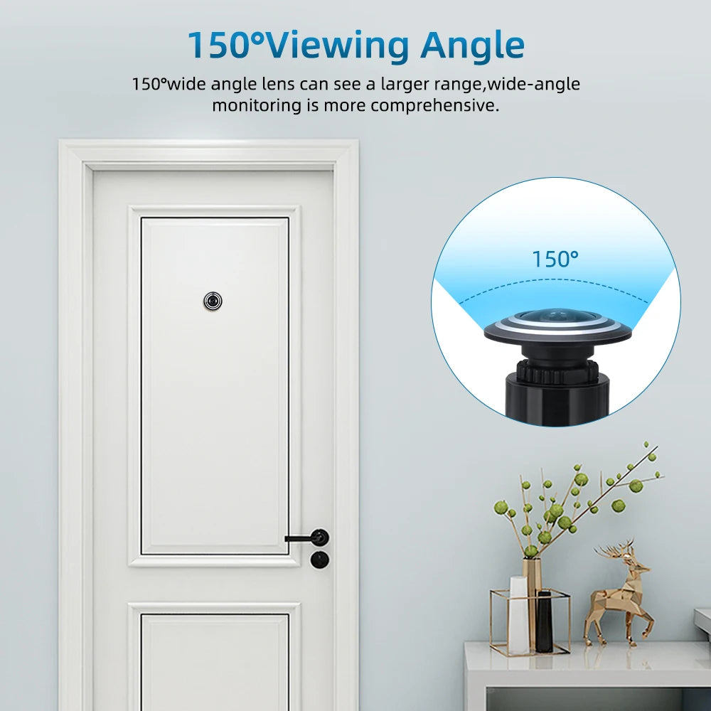 Elecpow Tuya Wifi Peephole Door Camera 1080P 2.4G&5G Smart PIR Motion Detection Door Viewer No Battery Work With Direct Current