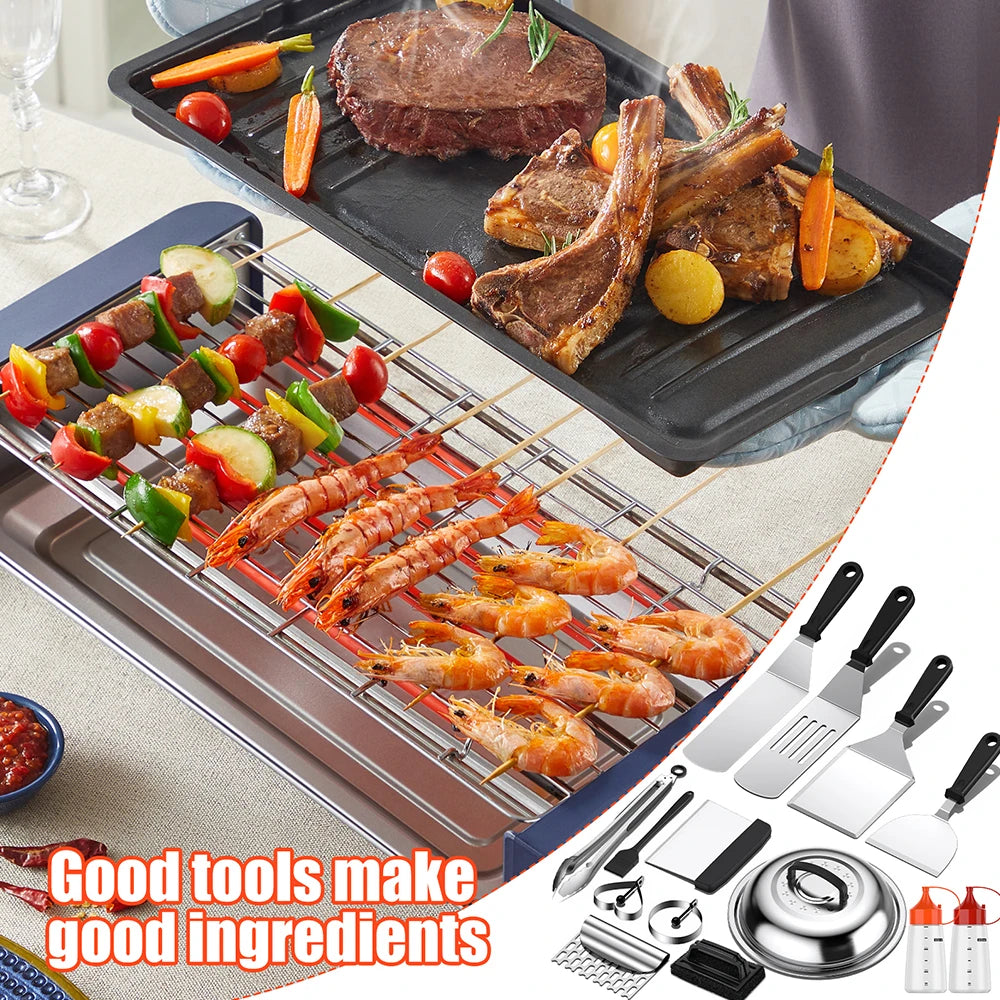 8/10/15pcs Grilling Griddle Accessories BBQ Teppanyaki Camping Grill Tools Set for Blackstone and Camp Chef Flat Top Grill Set