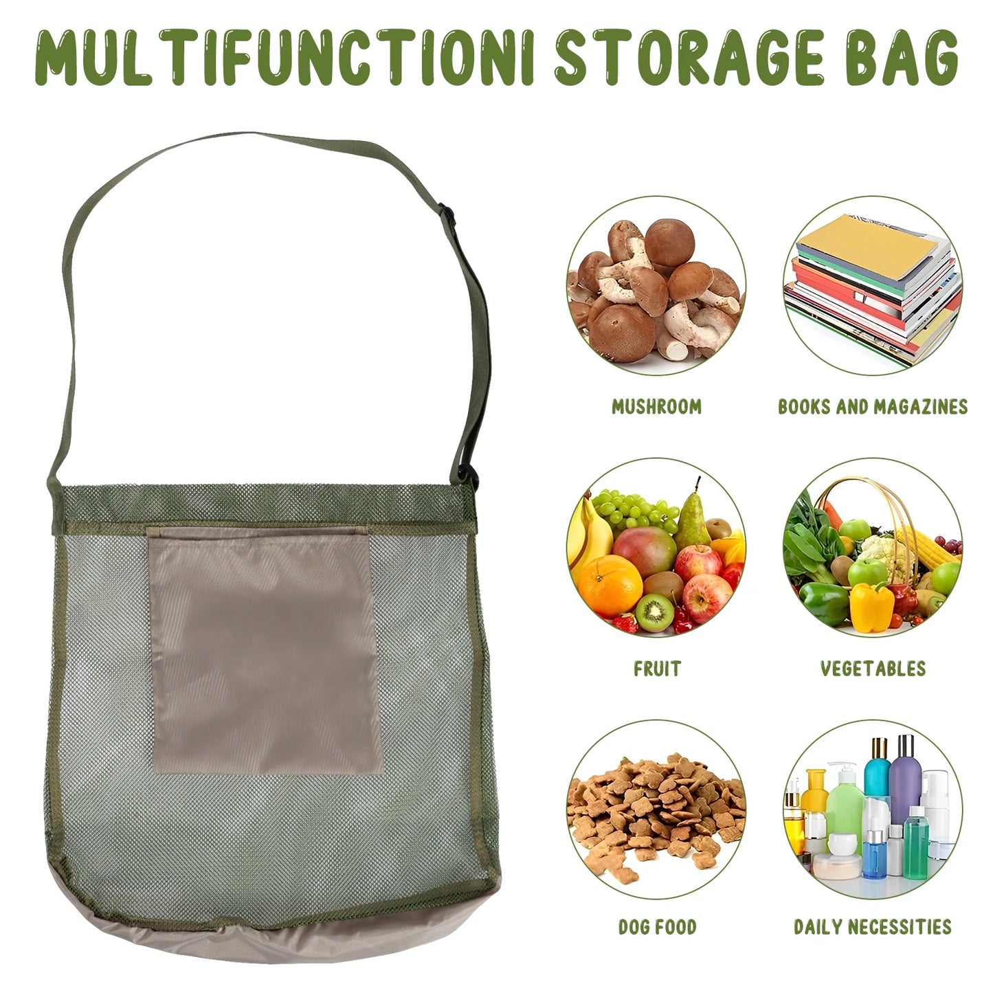 5PCS/1PCS Foraging Mushroom Storage Bags Multipurpose Harvesting Bag for Mushroom Decor Lover Garden Fruit Picking Camping Pouch