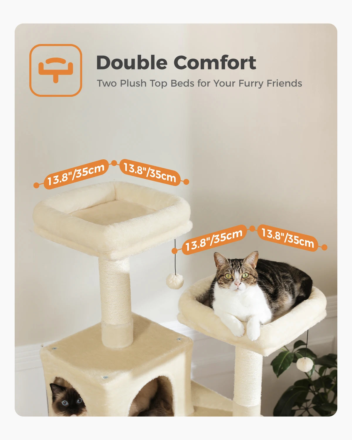 Multi-Level Cat Tree Cat Condo Scratching post for Kitten Furniture Large Cat Tower Cat Scrapers Cat Accessories Pet Cat Toys