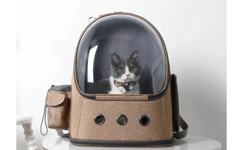 Cat Carrier Kitten Backpack Space Capsule Bubble Breathable Portable Pet Bag Dog for Travel and Hiking