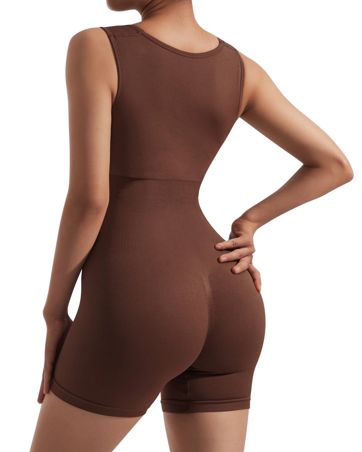 Women Bodysuits Hip Lift One-piece Shorts Sports Yoga Clothing Body-shaping Square Collar Sleeveless Skinny Romper Sporty Wear