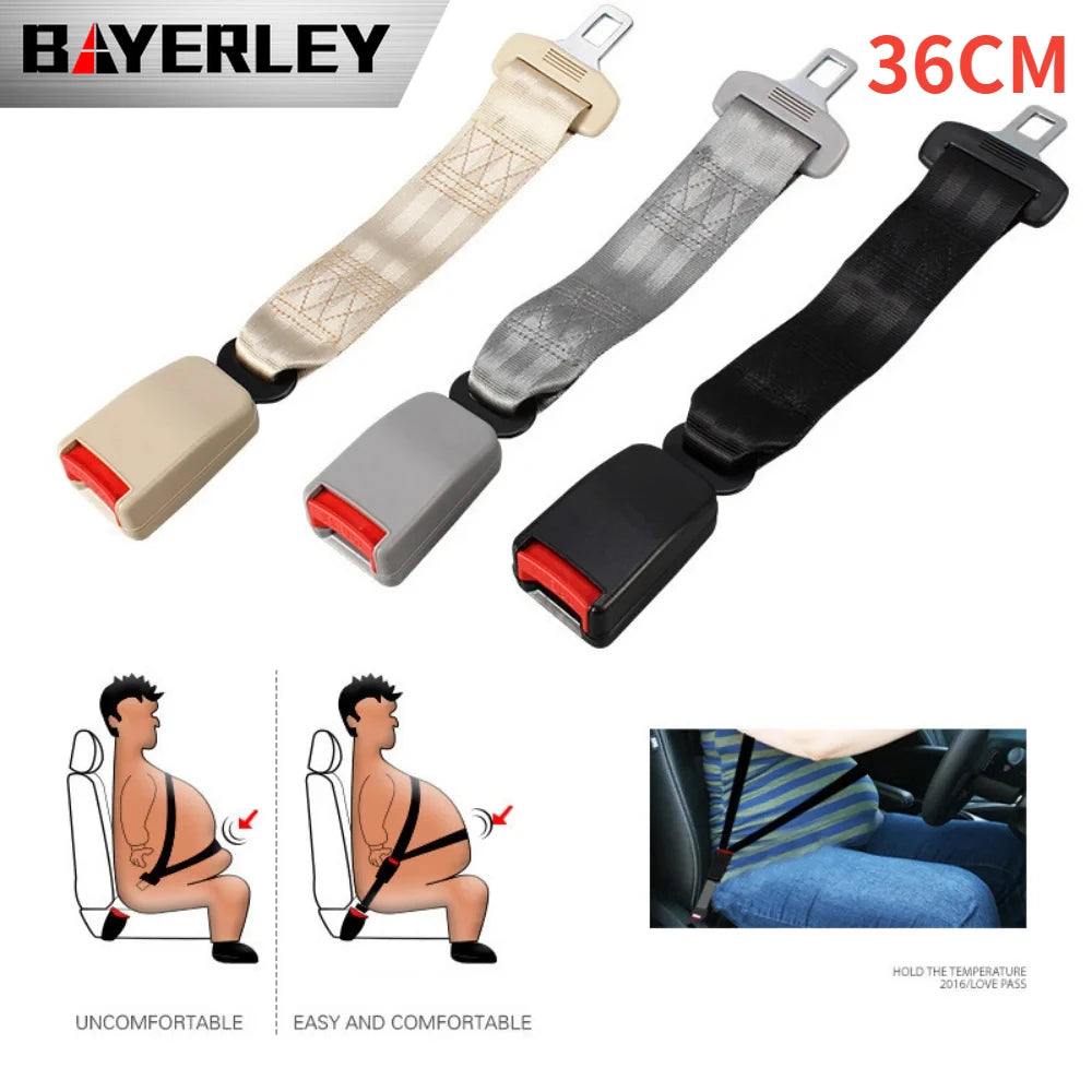 Seat Belt Extension Clip - 36CM 14'' Steel Car Safety Buckle & Pad Cover for Universal Fit Car Safety Belt Buckle Extension