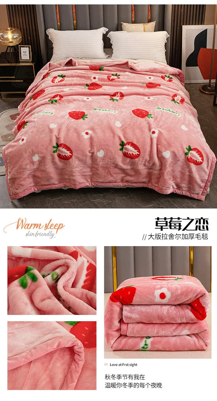 Wholesale flannel blankets, milk blankets, thickened coral fleece, mink velvet blanket, nap blanket, gift generation.