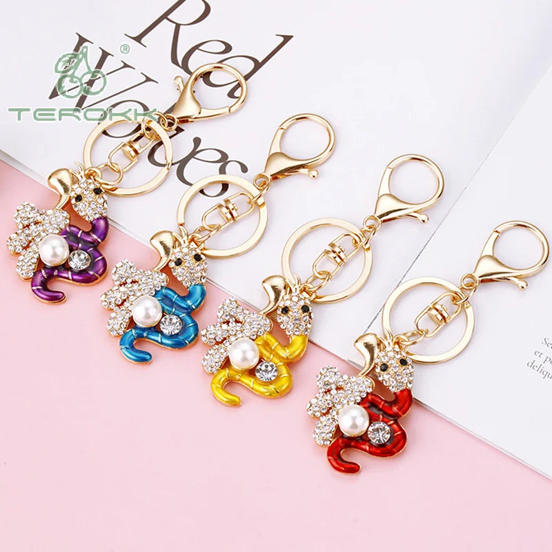 2025 Year Of Chinese Zodiac Snake Lucky Pendant Keychain Creative Totem Keyring Accessories Women Men Bag Charm Accessories Gift