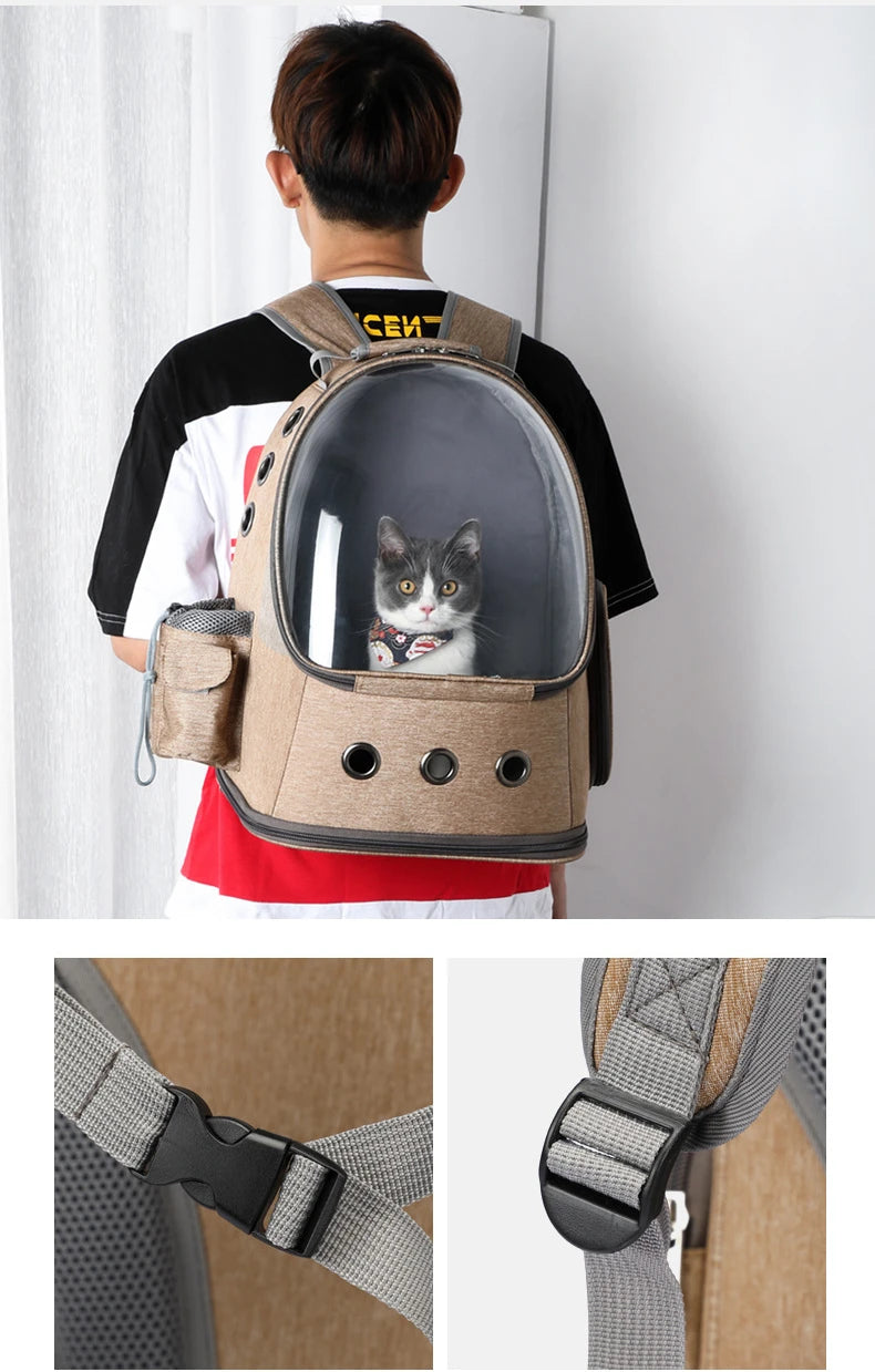 Cat Carrier Kitten Backpack Space Capsule Bubble Breathable Portable Pet Bag Dog for Travel and Hiking