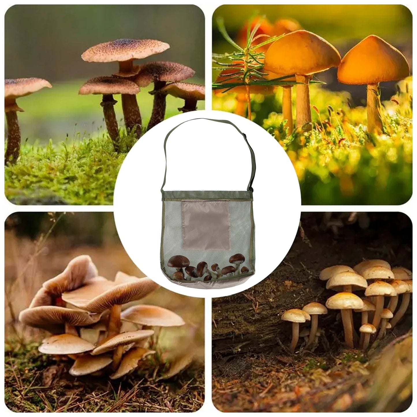 5PCS/1PCS Foraging Mushroom Storage Bags Multipurpose Harvesting Bag for Mushroom Decor Lover Garden Fruit Picking Camping Pouch