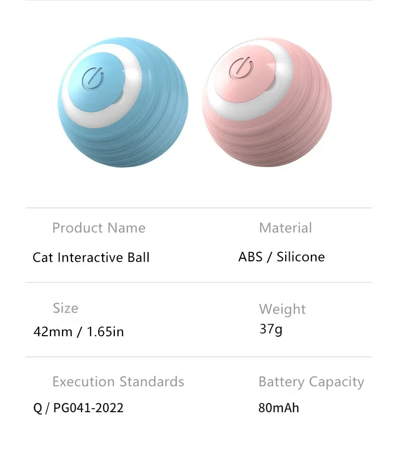 Electric Cat Ball Interactive Toys Automatic Rolling Smart Cat Toys for Cats Training Self-moving Kitten Toys for Indoor Playing