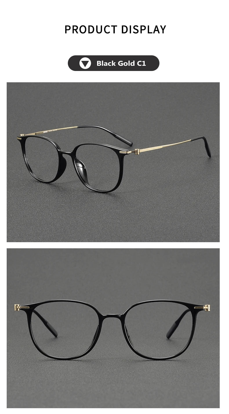 Acetate Titanium optical Glasses Frame Men Retro Round myopia Prescription Eyeglasses frames Women 2025 Vintage full Eyewear