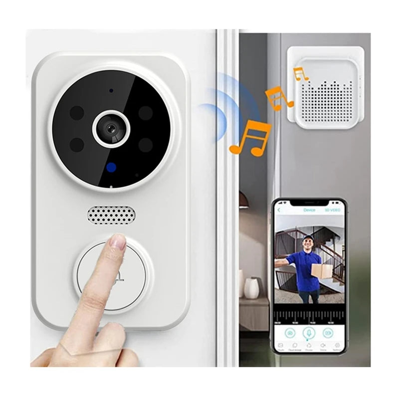 Tuya Smart Home Doorbell Camera WIFI Wireless Doorbell DC AC Battery Powered Camera Bell Smart Life Doorbell Camera