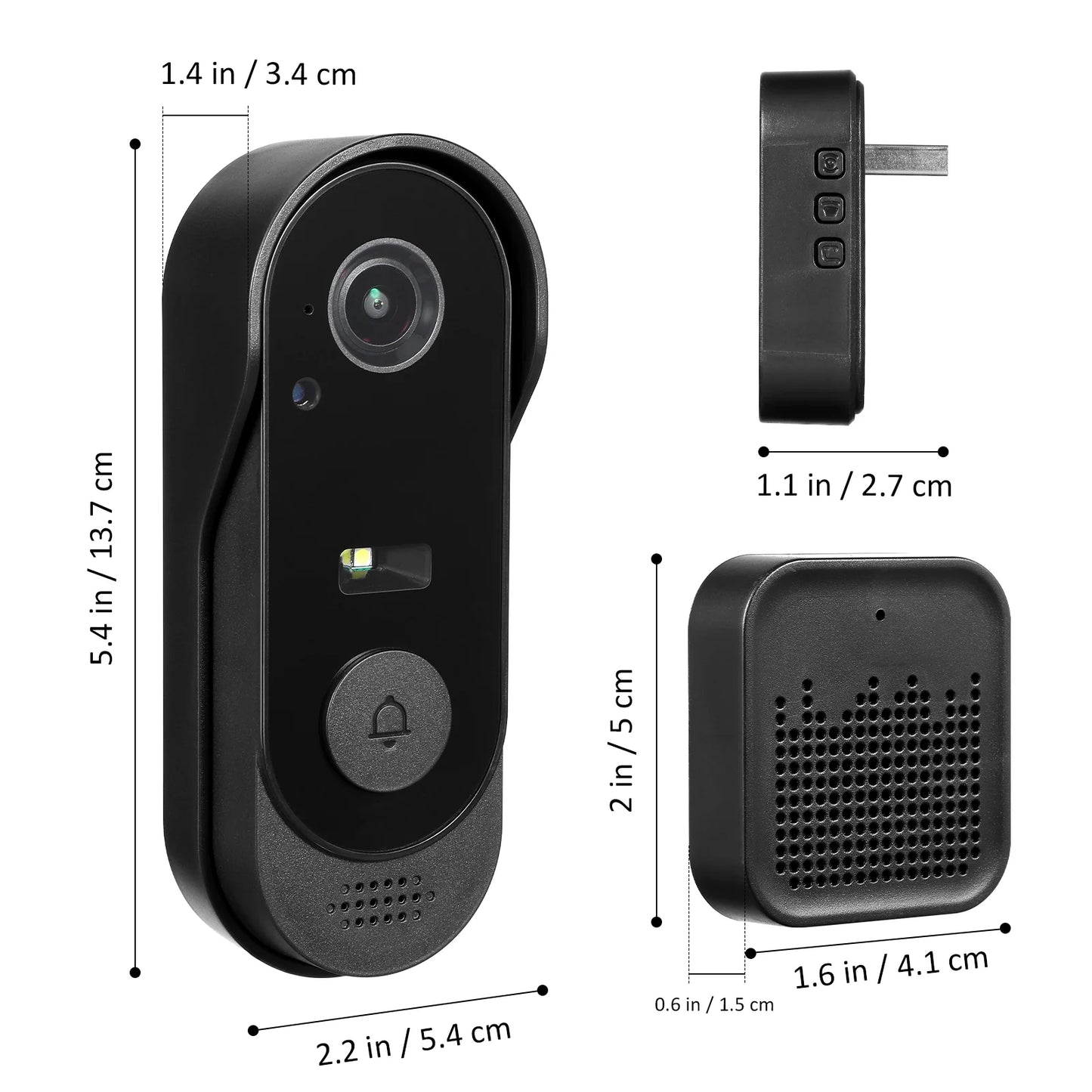 Smart Doorbell Camera Wireless Chime Video Ringer Cameras Low Power Consumption