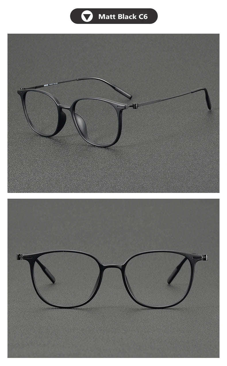 Acetate Titanium optical Glasses Frame Men Retro Round myopia Prescription Eyeglasses frames Women 2025 Vintage full Eyewear