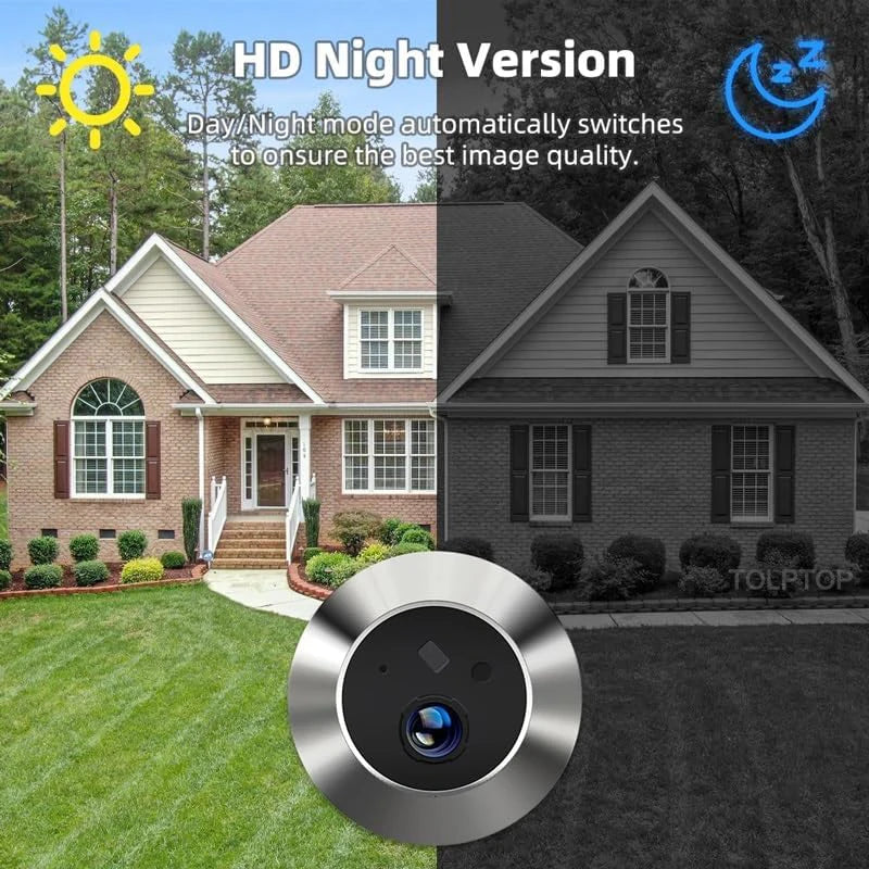 1080P WiFi Door Camera Smart Tuya Doorbell Peephole Viewer Wireless Door Bell IR Night Vision 4.3" LCD Screen Peephole Camera