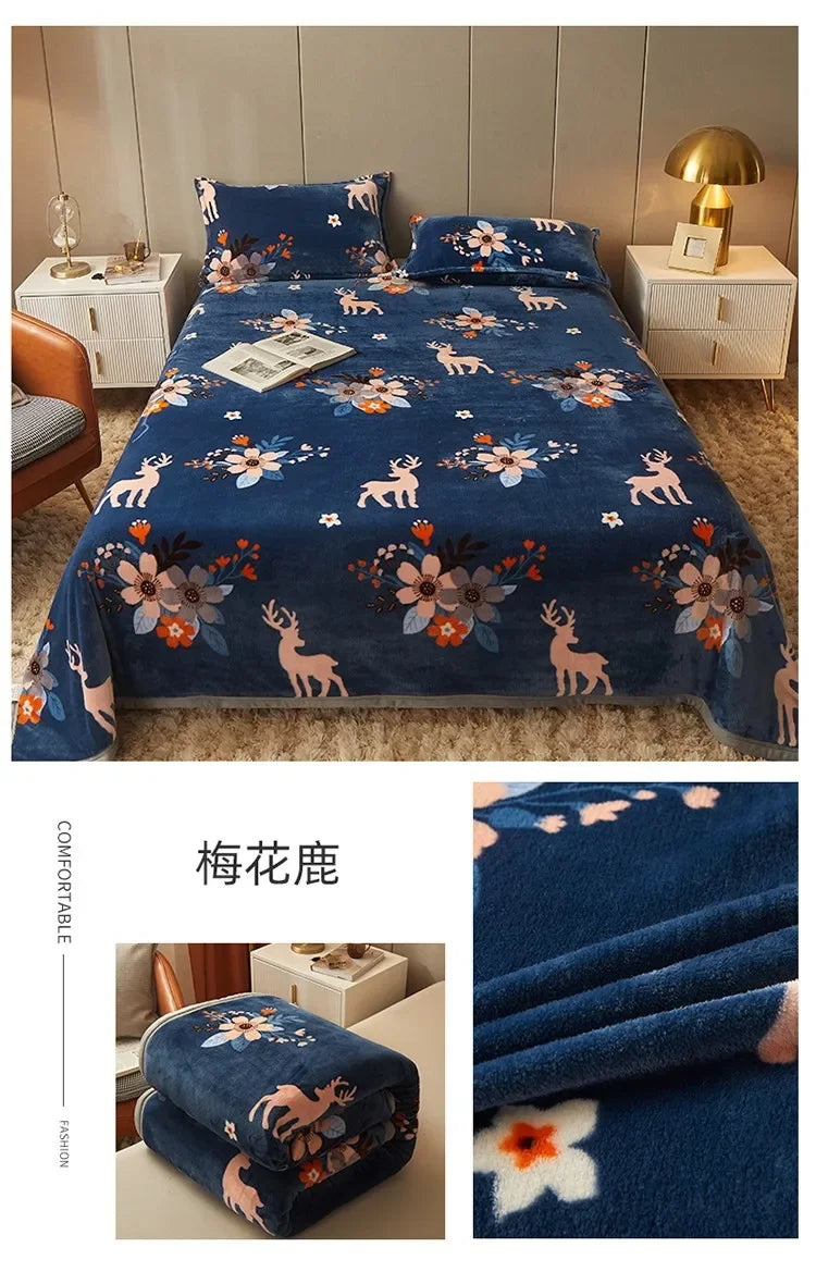 Wholesale flannel blankets, milk blankets, thickened coral fleece, mink velvet blanket, nap blanket, gift generation.