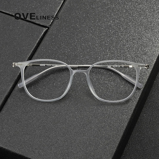 Acetate Titanium optical Glasses Frame Men Retro Round myopia Prescription Eyeglasses frames Women 2025 Vintage full Eyewear