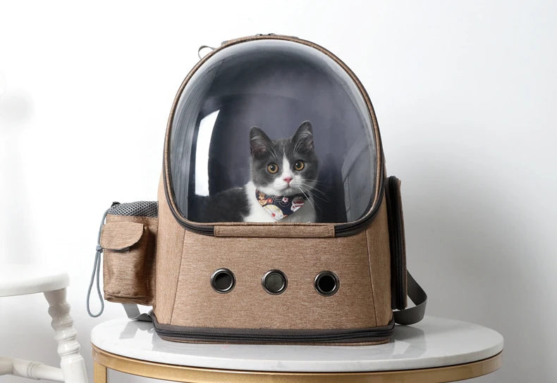 Cat Carrier Kitten Backpack Space Capsule Bubble Breathable Portable Pet Bag Dog for Travel and Hiking