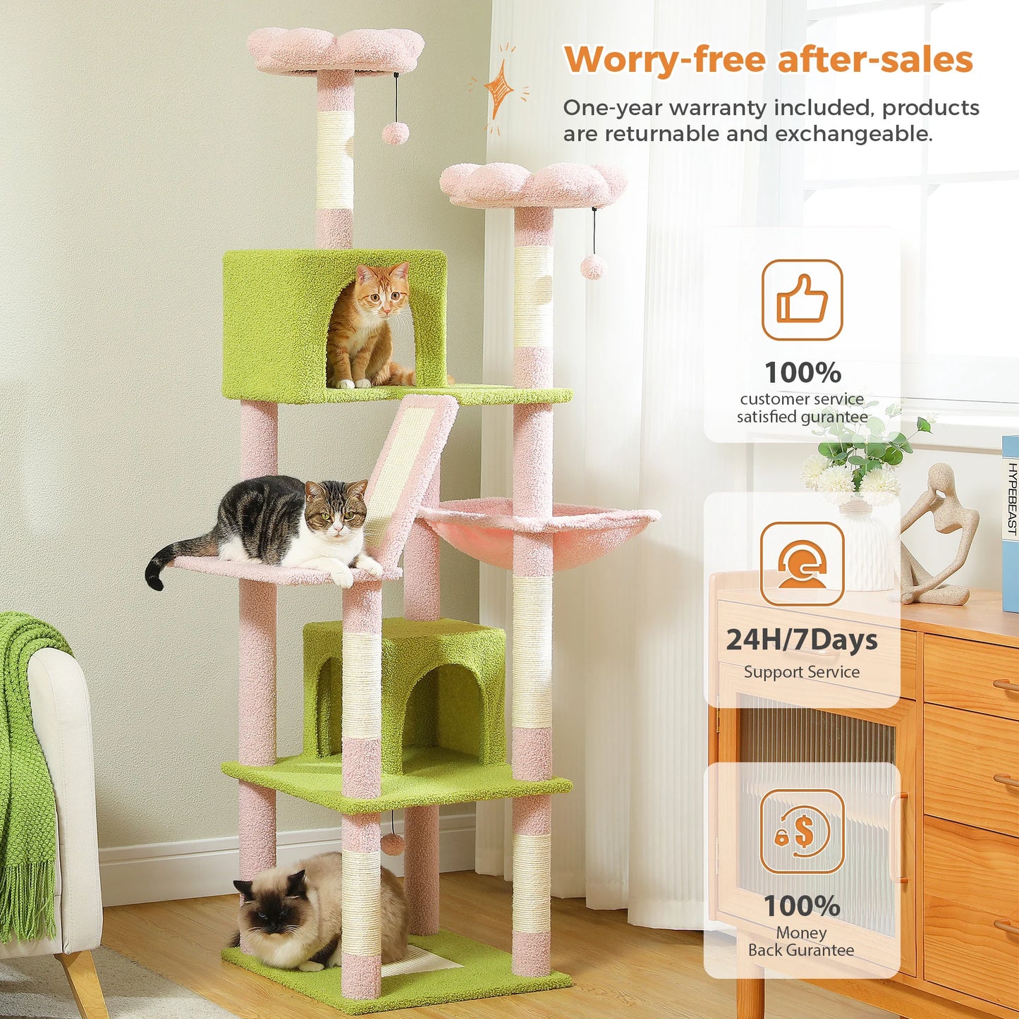 Multi-Level Cat Tree Cat Condo Scratching post for Kitten Furniture Large Cat Tower Cat Scrapers Cat Accessories Pet Cat Toys