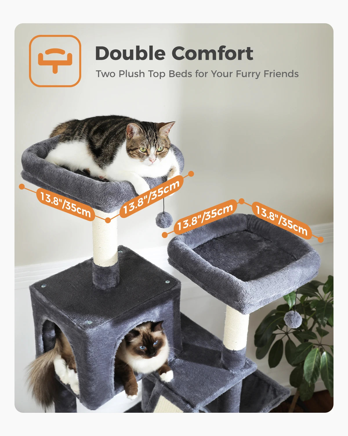 Multi-Level Cat Tree Cat Condo Scratching post for Kitten Furniture Large Cat Tower Cat Scrapers Cat Accessories Pet Cat Toys