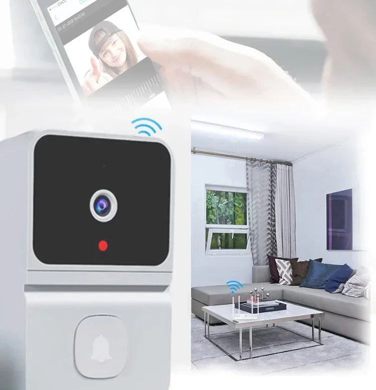 Wireless Visual Smart Security Doorbell 1080P High Resolution Camera Video Doorbell Infrared Night Vision Real-time Monitoring