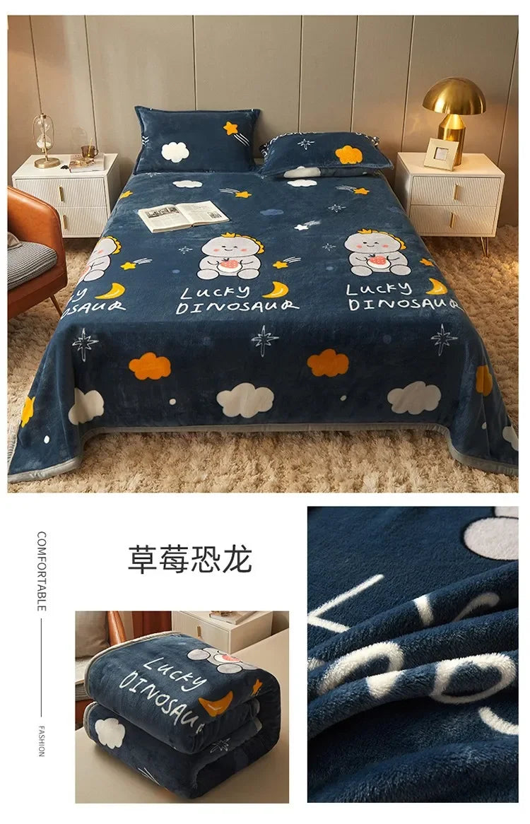 Wholesale flannel blankets, milk blankets, thickened coral fleece, mink velvet blanket, nap blanket, gift generation.