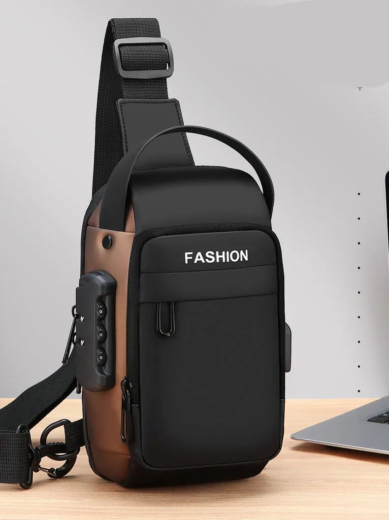 Men Anti Theft Chest Bag Shoulder Bags USB Charging Crossbody Package School Short Trip Messengers Bags Men's Oxford Sling Pack