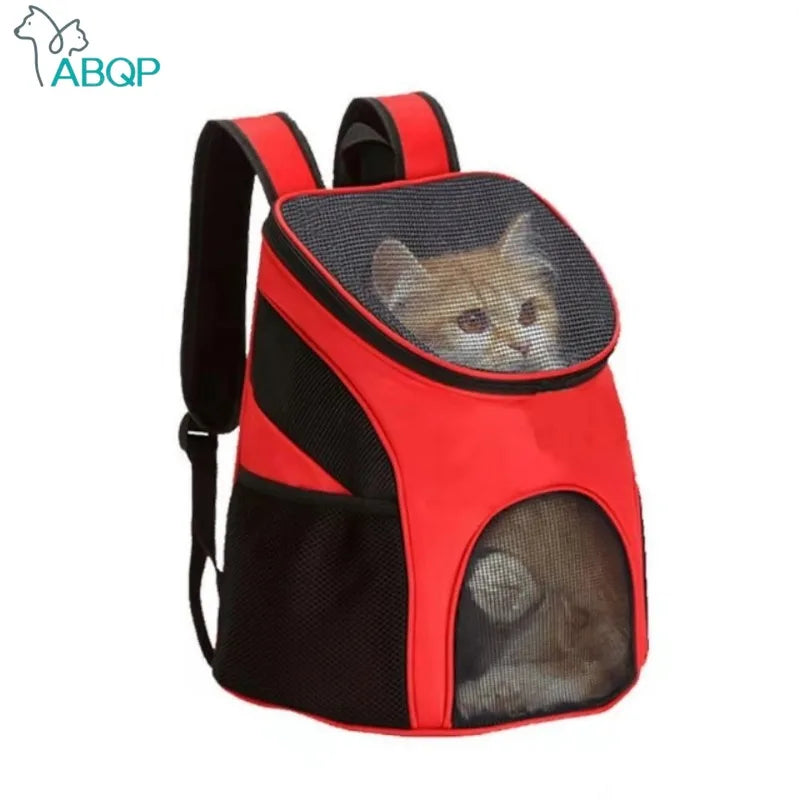 Outdoor Pet Carrier Backpack Cat Dog Carrier Bags Ventilated Mesh Double Shoulder Travel Bag for Cat Small Dogs Puppy