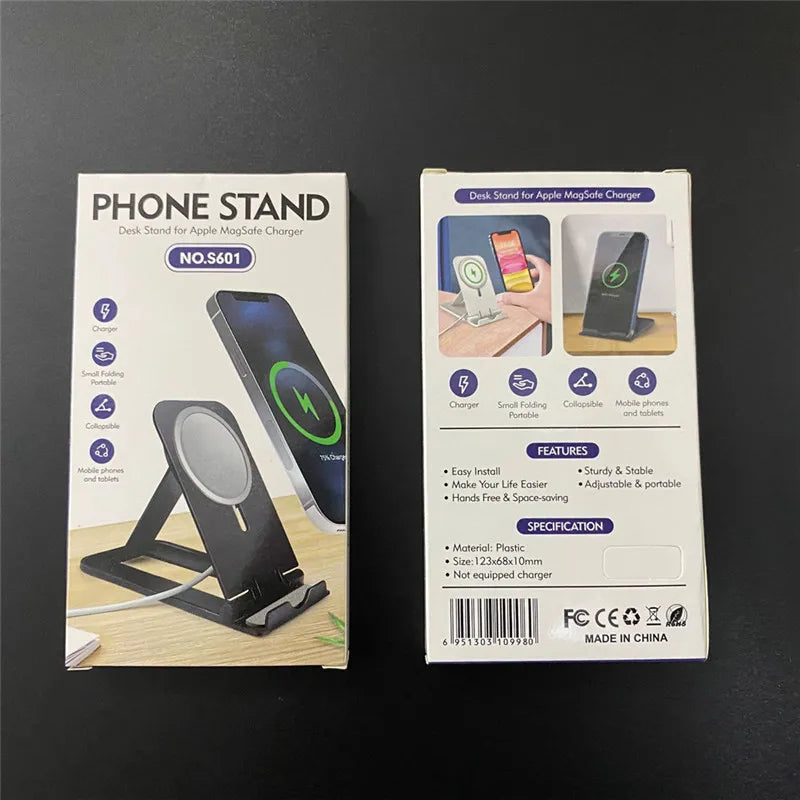 UKGO Folding Stand Holder Cradle for MagSafe Wireless Charger Holder for iPhone15 11 14 Pro Max Portable Desk Mobile Phone Stand