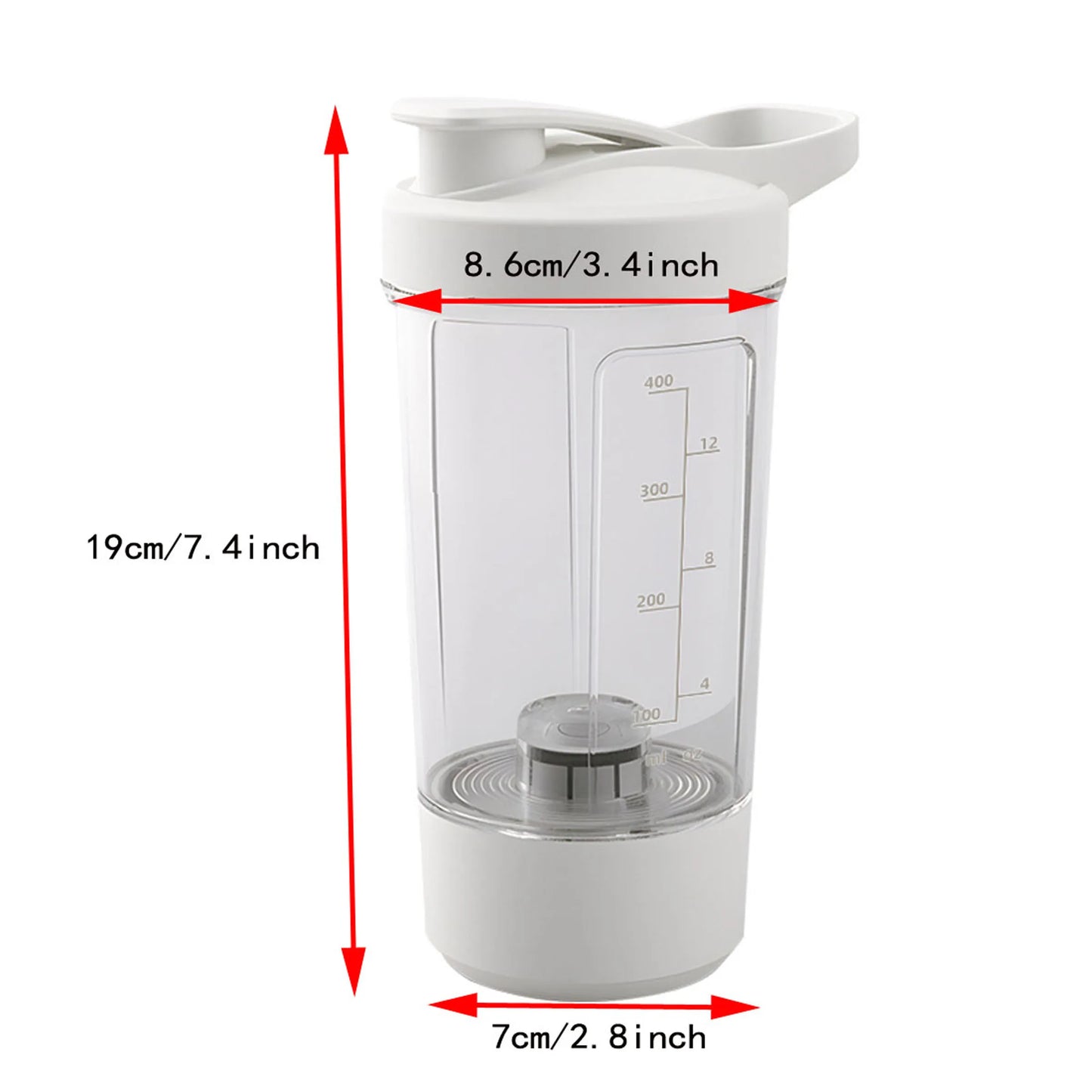 400ML 14oz Electric Protein Powder Mixing Cup Automatic Shaker Mixer Shake Bottle Milk Coffee Blender Kettle fro Gym 1200mAh