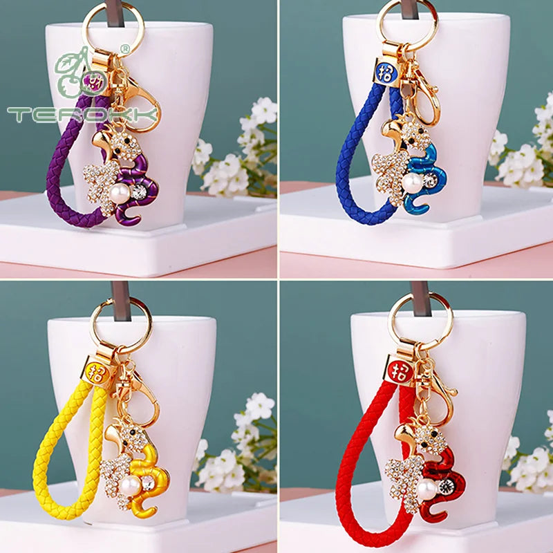 2025 Year Of Chinese Zodiac Snake Lucky Pendant Keychain Creative Totem Keyring Accessories Women Men Bag Charm Accessories Gift