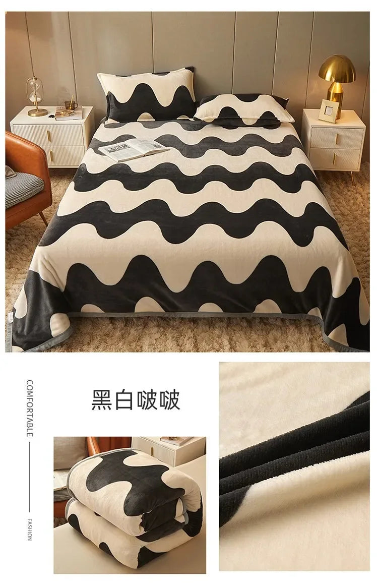 Wholesale flannel blankets, milk blankets, thickened coral fleece, mink velvet blanket, nap blanket, gift generation.