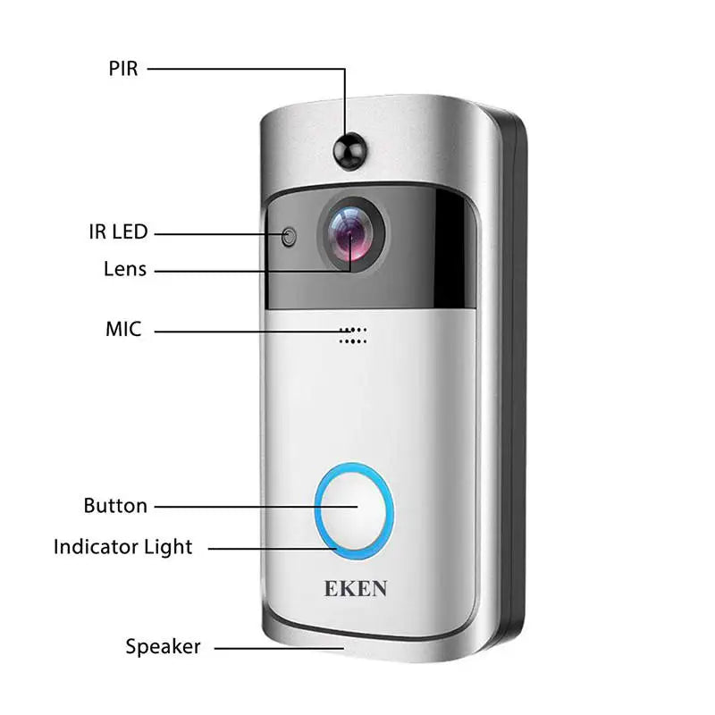 V5 low power consumption visual doorbell WIFI wireless doorbell night vision HD smart doorbell 360 camera mobile phone control