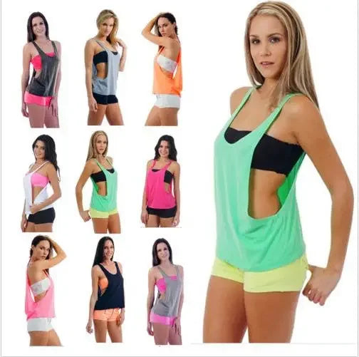 Women bodybuilding Vest Fitness Sport Yoga Tank Tops Sportswear Blouses Workout Crop Top Female Running tops Undershirt