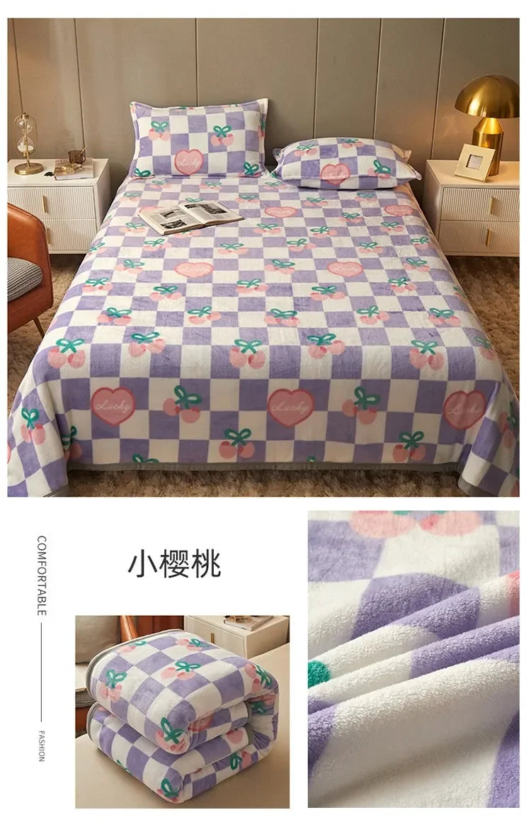 Wholesale flannel blankets, milk blankets, thickened coral fleece, mink velvet blanket, nap blanket, gift generation.