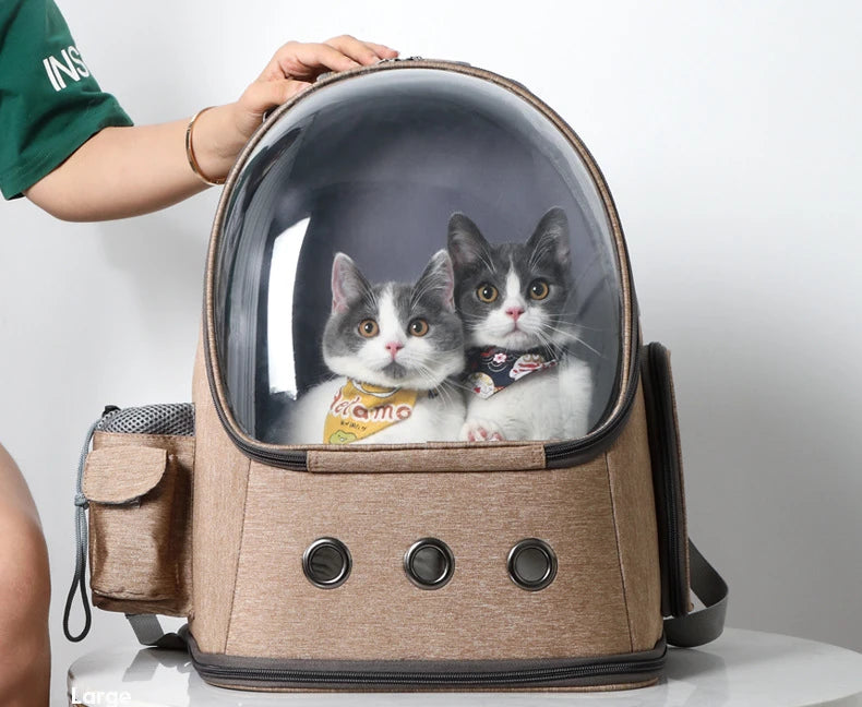 Cat Carrier Kitten Backpack Space Capsule Bubble Breathable Portable Pet Bag Dog for Travel and Hiking